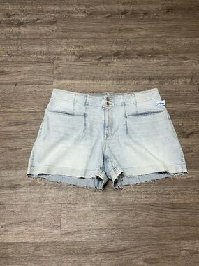 Maurices Light Blue Denim Shorts with Frayed Hem